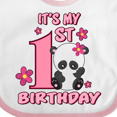 thumbnail image 4 of Inktastic It's My First Birthday with Panda Bear Girls Baby Bib, 4 of 4