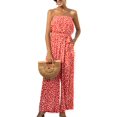thumbnail image 1 of Combinaison-casual Épaule Sans Manches Bouton Ceinture Jambe Large Combinaisons Rompers Été, 1 of 7