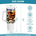 thumbnail image 3 of Pumpkins Skeleton Halloween 40 oz Tumbler with Handle Insulated&nbsp;Travel Mug&nbsp;Lid Straw Leak Proof Steel Vacuum Water Bottles Glasses Fits in Car Cup Holder, 3 of 7