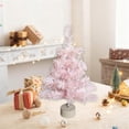 thumbnail image 1 of Feltree Pink Tabletop Christmas Tree with Decorations & Lights, 18 Inch Artificial Christmas Tree, DIY Mini Xmas Tree for Desktop, Window, Home, Party, Easy to Assemble, Festive Holiday Decor, 1 of 8