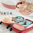 thumbnail image 4 of Toiletry Bag, PU Leather Travel Toiletry Organizer, Double Zipper Large Opening Travel Cosmetic Bag, Portable Large Capacity Travel Makeup Bag for Women Pink, 4 of 7