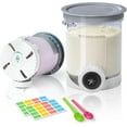 thumbnail image 1 of 2 Pack Creami Swirl Pints & Lids for Ninja, Compatible with NC700 Series Ninja Swirl Ice Cream & Soft Serve Makers, with 2 Spoons & 32 Writable Labels, BPA-Free & Dishwasher Safe, Grey Lids, 1 of 8