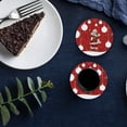 thumbnail image 6 of FMSHPON Merry Christmas Santa Claus Set of 6 Round Coaster for Drinks, Absorbent Ceramic Stone Coasters Cup Mat with Cork Base for Home Kitchen Room Coffee Table Bar Decor, 6 of 6