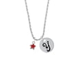 thumbnail image 2 of Delight Jewelry Silvertone Mini 2-D Red Star Silvertone Script Initial Disc - Y - Charm Necklace, 20"+3", 2 of 4