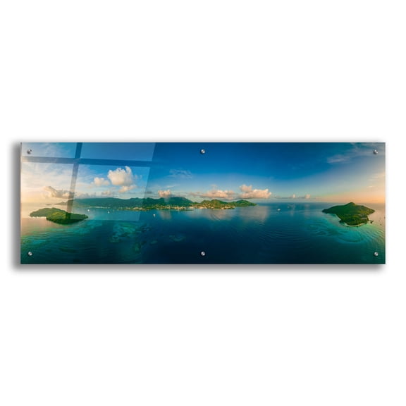 Epic Art 'Seychelles - Peaceful Mahe' by Epic Portfolio, Acrylic Glass Wall Art, 48"x16"