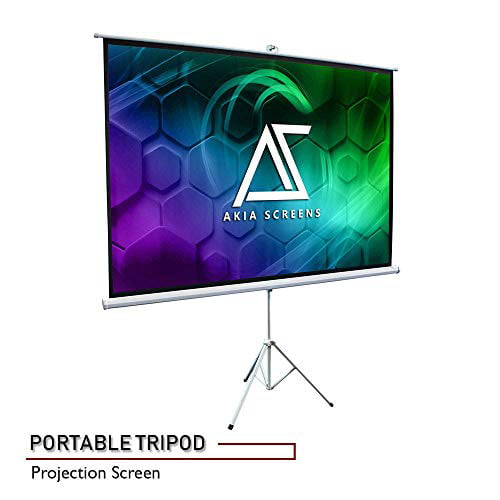 Photo 1 of Akia Screens 100 Portable Indoor Outdoor 4:3 Tripod Projector Screen 8K / 4K Ultra HD 3D Ready Pull Up Collapsible Projection Screen with Adjustable Tripod Stand Foldable Projector Screen AK-T100SB1
