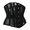 thumbnail image 4 of New style palace mesh 26 steel bone girdle waist clip shapewear hollow breathable fish bone tummy control waist clip - black - XXL, 4 of 5