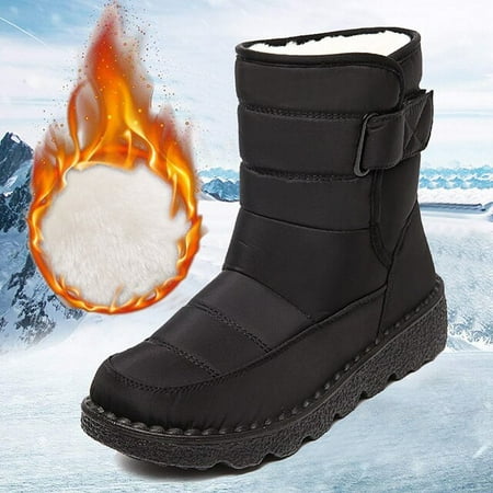 

Non Slip Waterproof Snow Boots for Women Thick Plush Winter Ankle Boots Woman Platform Keep Warm Cotton Padded Shoes