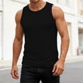 thumbnail image 5 of BVnarty Men's Solid Color Crew Neck Sleeveless Tank Top with Chest Pocket Detail Casual Summer Daily Wear Gym Workout Breathable Top Black XL, 5 of 7