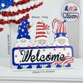 thumbnail image 5 of 4th of July Welcome Sign Decorations, Patriotic Gnomes Wooden Signs Star American Flag Large Hanging Decor for Independence Day Party Memorial Day Outdoor Home Front Door Ornament(14*20CM), 5 of 6