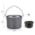 thumbnail image 1 of Pot Suspendu en Aluminium 4L pour Extérieur : Léger, Antiadhésif, Parfait pour le Camping!, 1 of 10