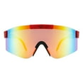 thumbnail image 1 of Sports Shield Sunglasses Half Rim Adjustable Temples Light Weight UV 400 Red, 1 of 6