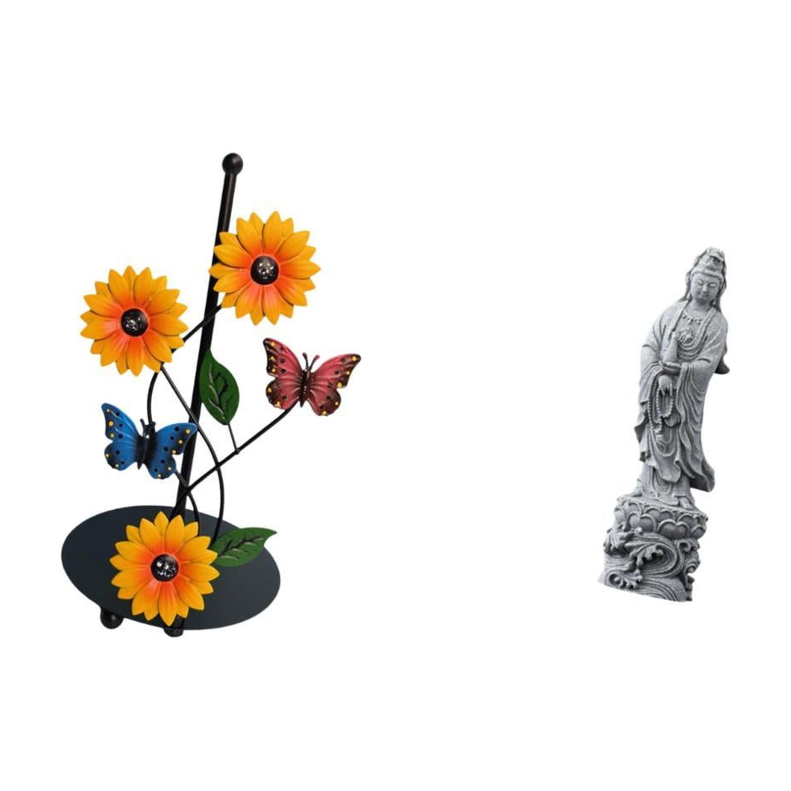 Fiocias Toilet Paper Holder Paper Towel Holder Countertop Kitchen Roll Holder Guan Yin Statue Iron Stone Long Suitable for Kitchen Dining Table Coffee