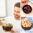 thumbnail image 4 of Duslogis 3 Pcs Coconut Shell Bowls & Wooden Spoons, Small Polished Wooden Bowl, Natural Coconut Shell Bowls for Smoothie, Acai, Salad, Snacks, Vegan Presents, Picnic, Theme Party Dining, 4 of 7