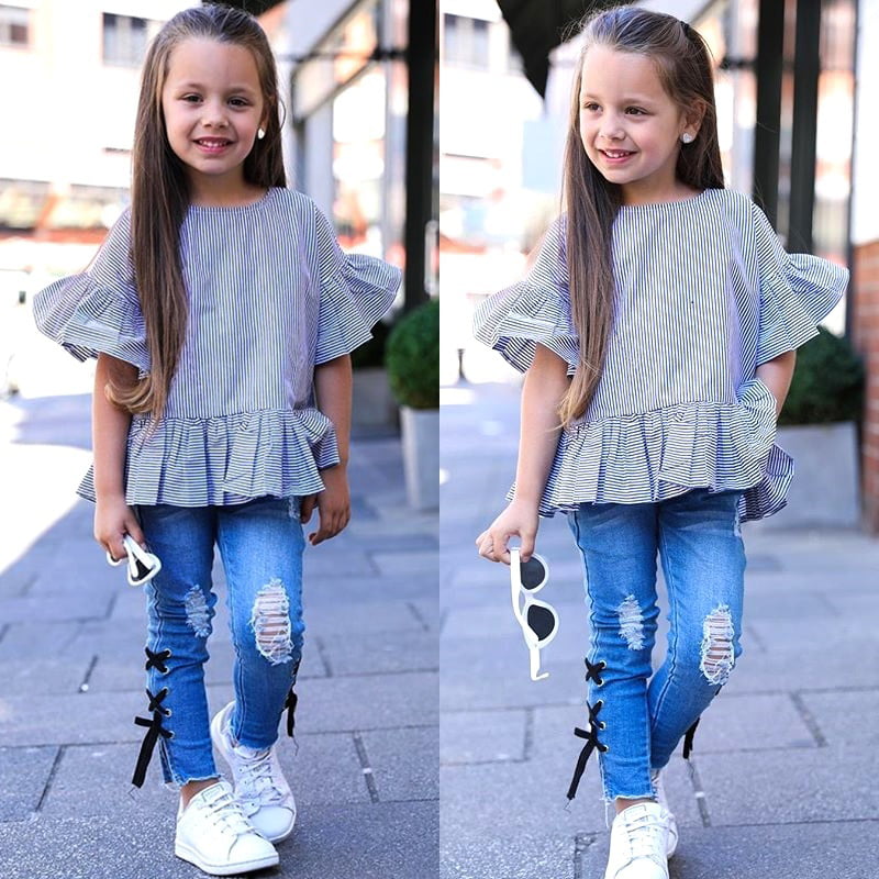 Amazon.com: FYBITBO Toddler Baby Girls Summer Clothing Sleeveless Cami Crop  Tops+Jeans Shorts 2Pcs Clothes Outfit Set (Crop TOP+Jeans, 1-2T): Clothing,  Shoes & Jewelry