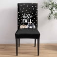 thumbnail image 4 of Dining Chair Covers Set of 4,Thanksgiving Pumpkin Fall Theme Universal Stretch Kitchen Seat Covers Parsons Chair Protector Slipcover for Home Restaurant Party Decor,Colorful Polka Dot on Black, 4 of 6