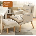 thumbnail image 2 of BOKALAKA Modern Faux Suede Club Chair with Ottoman Set, Beige, 2 of 6