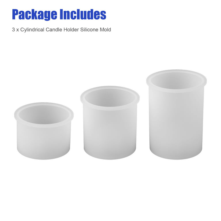 3pcs Tealight Candle Holder Resin Molds, EEEkit Cylindrical Candlestick Silicone Molds for Epoxy Resin, DIY Crystal Votive Cylinder Candle Molds for