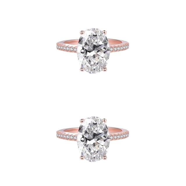 Anillos de boda de lujo Sonducket para mujer gemas elegantes y exquisitas Anillo de compromiso de aleación oro rosa número 10.1 2piezas