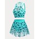 thumbnail image 2 of Bikini con Estampado de Murciélago y Malla en Talla Extra Rosegal Camisetas sin mangas de talla grande, 2 of 5