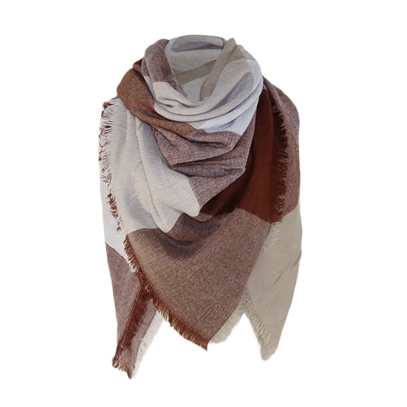 Women's Fall Winter Scarves Oversized Large Plaid Blanket Checked Tassel Colorful Cozy Accessory for Women Daily Matching