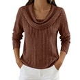thumbnail image 3 of TaTaai Womens Ribbed Knit Top Long Sleeve V Neck Solid Color Casual Sweater Loose Fit Pullover Fall Winter Wear Gift, 3 of 6