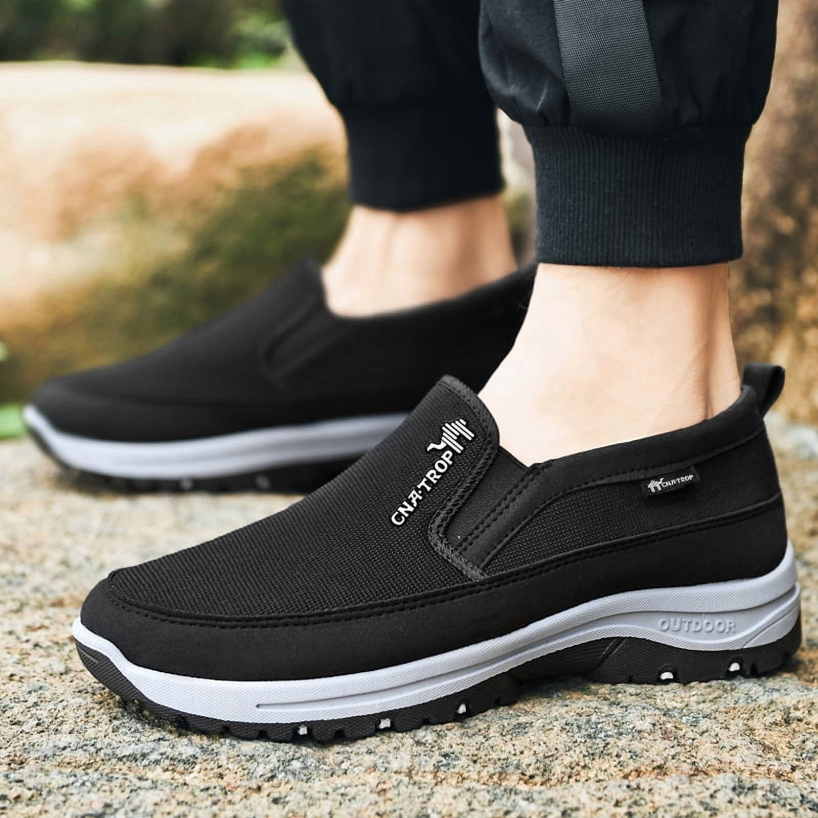 CNA.TROP Men's Slip on Casual Shoes Lightweight Breathable Anti-Slip Walking Shoes, Outdoor Hiking Shoes