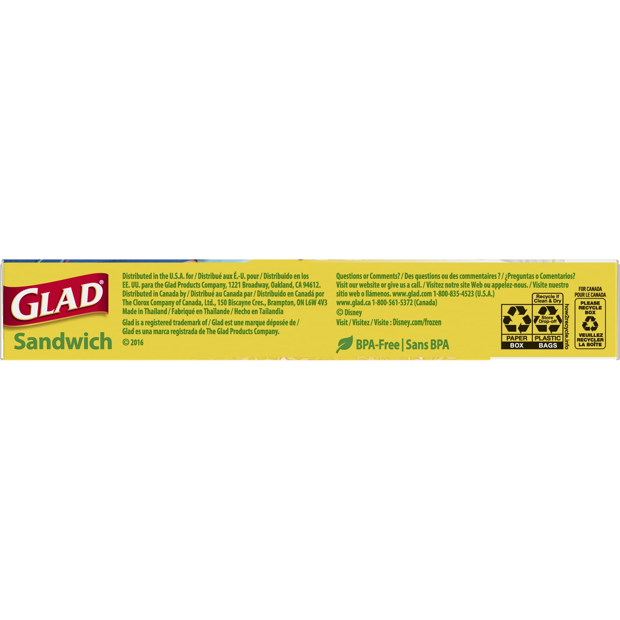 Glad Lock Zipper Sandwich Bags 100 CT BOX-2958