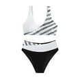 thumbnail image 3 of Cathalem Womens Bikini Spaghetti Strap Push Up Swimsuit Cheeky Two Piece Bathing Suit (White,L), 3 of 9