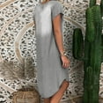 thumbnail image 4 of OUSITAID Robe en Jean à Manches Courtes Col en V Longueur Genou, 4 of 6