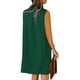 thumbnail image 2 of Vestido recto Wkior 2024 con cuello en V sin mangas para mujer verde M, 2 of 7