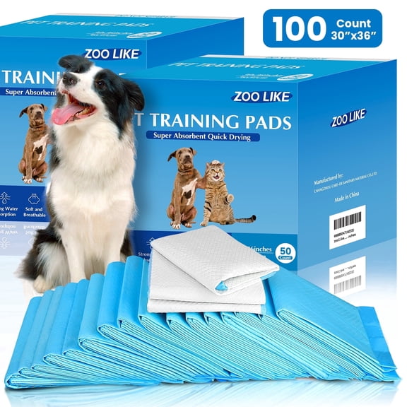 Zoolike XXL Dog Pads Dog Training Pads, Disposable Dog Pee Pads,30"x 36", 100 COUNT