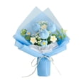 thumbnail image 2 of Tongina Completed Crochet Flower Bouquet Artificial Flowers Flower Valentines Day Gift Decorative Knitted Flowers for Home Anniversary Blue, 2 of 8