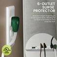 thumbnail image 4 of GoGreen Power (GG-16315-15) 6 Outlet Surge Protector, 1200 Joules, White, 15 ft Cord, 4 of 8