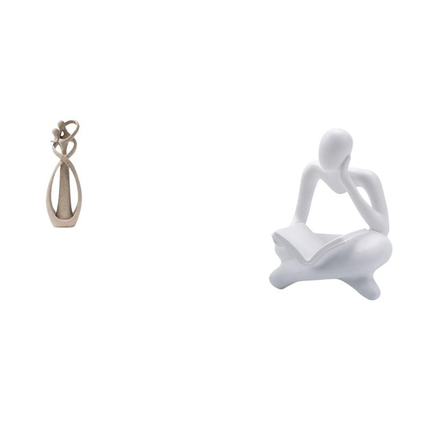 Escultura en miniatura de pareja de amantes, figura abstracta de lector, estatua humana de resina, adecuada para decoración de escritorio de oficina e