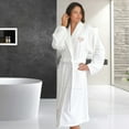 thumbnail image 3 of Linum Home Textiles "I Love You Mom" Embroidered Cotton Terry Bathrobe Color: Melange Size: S/M, 3 of 5