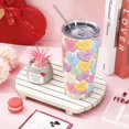 thumbnail image 3 of neluu Valentine''s Day Tumbler with Lid and Straw Conversation Heart Stainless Steel Cup Colorful Love Heart Tumbler Cup for Wedding Birthday Decor Supplies, 3 of 6
