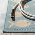 thumbnail image 5 of SAFAVIEH Courtyard Tranter Fishes Indoor/Outdoor Area Rug, Aqua/Beige, 2' x 3'7", 5 of 6