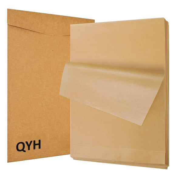 QYH 100 hojas de papel pergamino para hornear 8 x 12 pulgadas papel pergamino precortado sin blanquear para hornear galletas freír freidora cocinar parrilla horno
