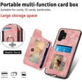 thumbnail image 4 of Phone Case for Samsung Galaxy A32 5G 2021 6.5 inch Wallet Cover with Tempered Glass Screen Protector Wrist Strap Lanyard RFID Card Holder Ring Stand M32 G5 A 32 32A S32 SM-A326U A326U Women Men Pink, 4 of 17