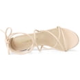 thumbnail image 4 of BLISSFUL STEP Women's Open Toe Strappy Lace Up Block Heel Sandals, 4 of 6