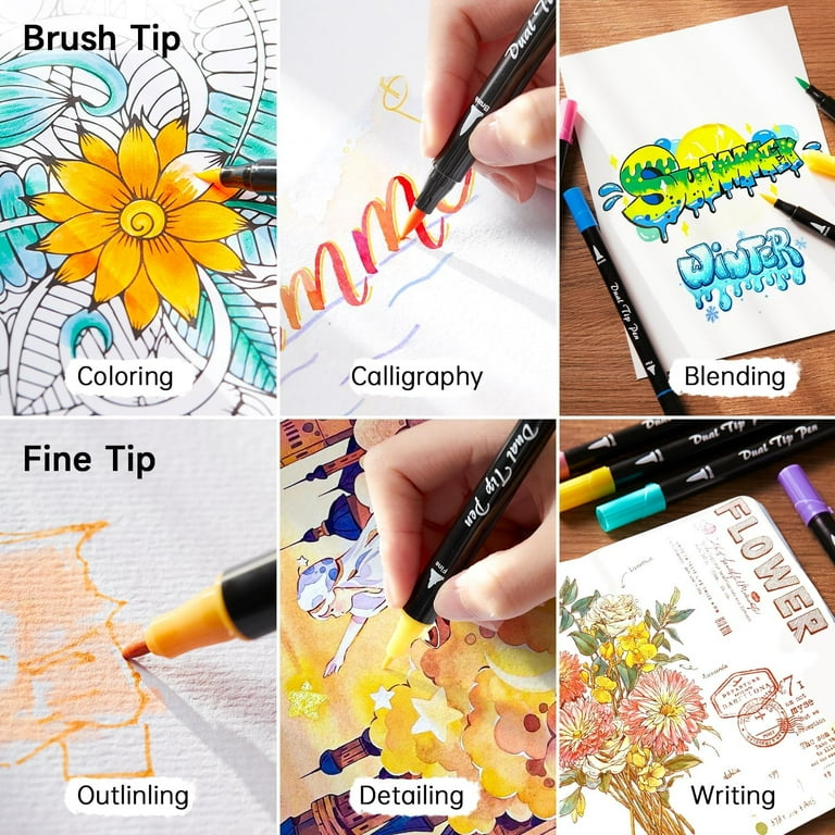 Shuttle Art Dual Tip Brush Markers, 25 Colors photo 4