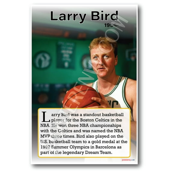 Larry Bird - Basketball Legend - Biography Poster 18 x 12 inch
