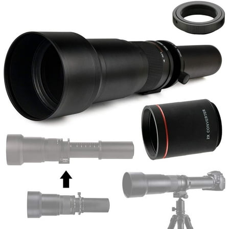 Commander Optics 650-1300mm (w/ 2x 1300-2600mm) Telephoto Zoom Lens for Canon EOS Cameras