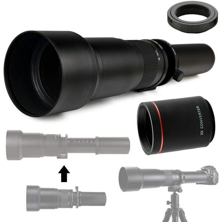 Commander Optics 650-1300mm (w/ 2X- 1300-2600mm) f/8-16 HD Telephoto Zoom Lens for Canon M100  M10  M6  M5  M3  M2 and EOS-M Mirrorless Digital Cameras