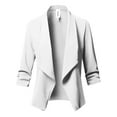 thumbnail image 2 of FashionOutfit Women's Stretch 3/4 Gathered Sleeve Open Blazer Jacket, 2 of 5