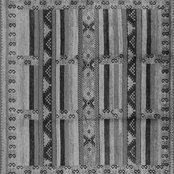 Ahgly Company Indoor Square Oriental Gray Industrial Area Rugs, 8' Square