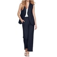thumbnail image 6 of 2 Piece Outfit Sets for Women Summer Plus Size Trendy 2026 Two-Piece Sleeveless Suit Vest and Wide Leg Pants Business Casual Suit Set, 6 of 9