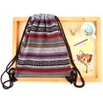thumbnail image 4 of Drawstring Backpack Light Cinch Bag Gym Sack String Bag - B, 4 of 6