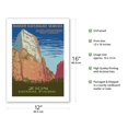 thumbnail image 2 of Zion National Park - Great White Throne Mountain - Ranger Naturalist Service - Vintage Travel Poster by Work Projects Administration (WPA) c.1938 - Bamboo Fine Art 290gsm Paper (Unframed) 12x16in, 2 of 4
